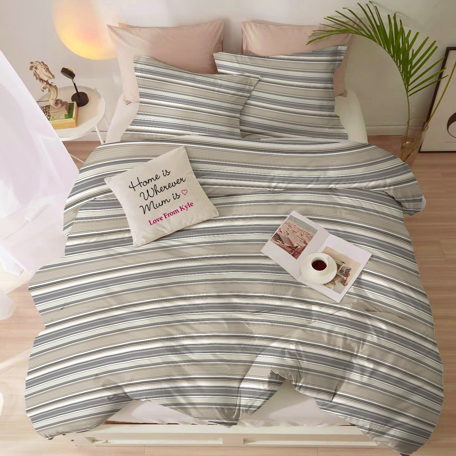 Duvet Cover 4 piece set Super King size High quality 240x260 duvet cover with Fitted sheet and pillow cases Fusion