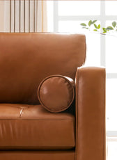 Hixon 3-Seater Faux Leather Sofa L220cm x W83cm x H83cm Brown