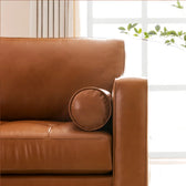 Hixon 3-Seater Faux Leather Sofa L220cm x W83cm x H83cm Brown