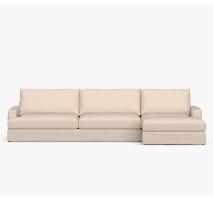 Elys  3 Seater Fabric  Sofa -Cream  L121cm x W68cm x H34.5xcm