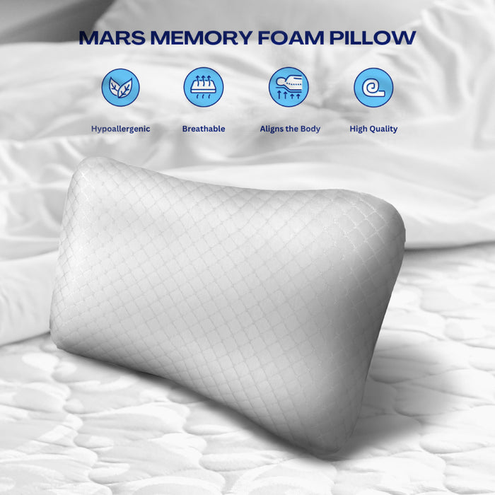 Shoulder Support Memory Foam Pillow Anti-Stress   35x55x12cm - White