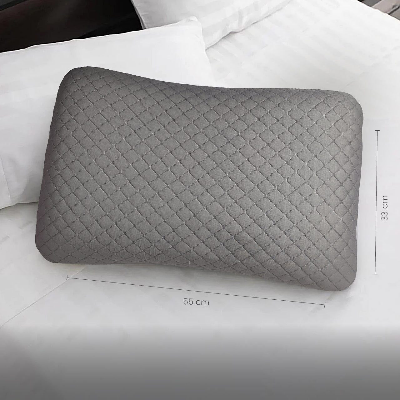 Shoulder Support Memory Foam Pillow Anti-Stress  35x55x12cm - Grey