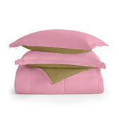 All Season Pink Super Soft Reversible Comforter Set 220x240cm