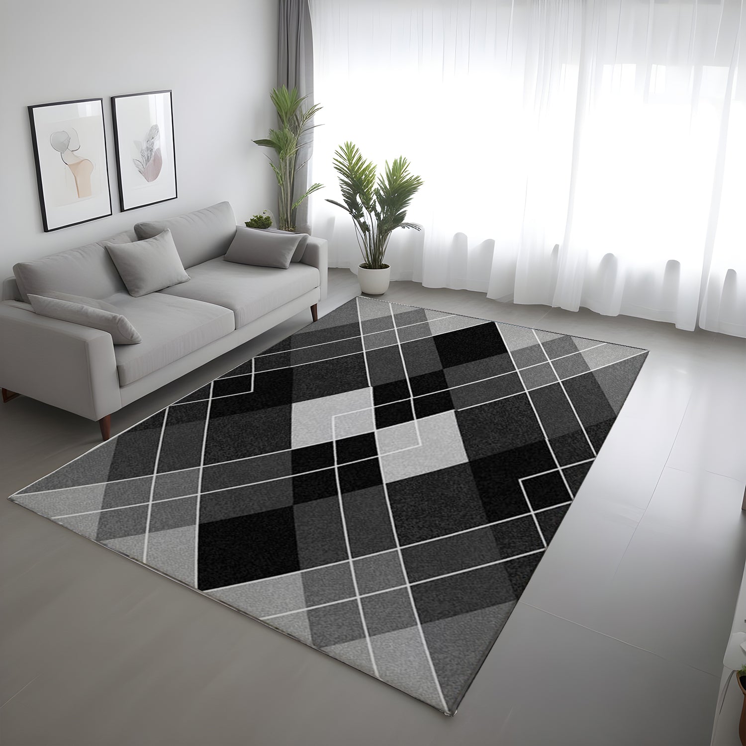 Grandeur Line Modern Living Room Design Carpet - 160x200cm