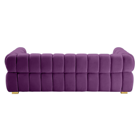 Gwen 3 Seater Sofa Velvet Fabric - Purple - L231cm x W89cm X 75cm