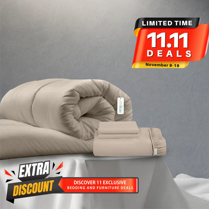 11.11 Deals at Cotton Home: Exclusive Offer on Adult Roll Comforter Fitted Sheet Pillow Cover & More! King