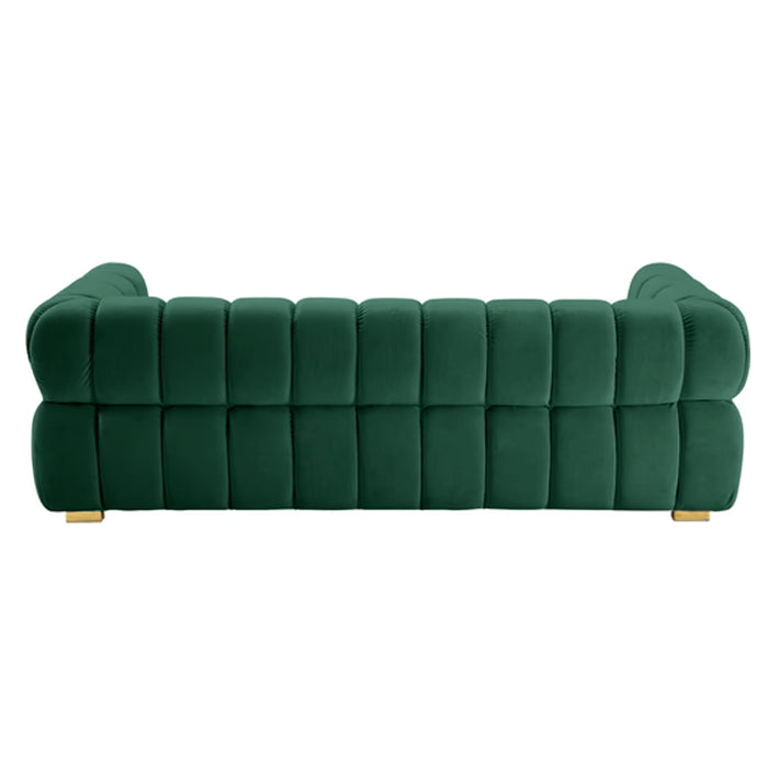 Gwen 3 Seater Sofa Velvet Fabric - Emerald Green - L231cm x W89cm X 75cm