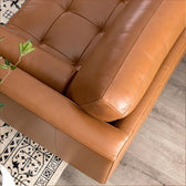 Hixon 3-Seater Faux Leather Sofa L220cm x W83cm x H83cm Brown