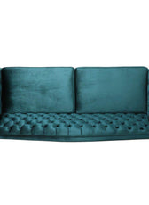 Nova 3-Seater Velvet Sofa with Square Arms – L220cm x W60cm x H85cm, Comfortable & Stylish Sofa for Living Room - Cotton Home