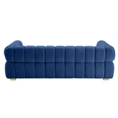 Gwen 3 Seater Sofa Velvet Fabric - Navy Blue - L231cm x W89cm X 75cm