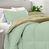 All Season Mint Green Super Soft Reversible King Comforter Set 220x240cm with 2 Pillow Case