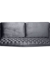 Nova 3-Seater Velvet Sofa with Square Arms – L220cm x W60cm x H85cm, Grey Comfortable & Stylish Sofa for Living Room - Cotton Home