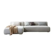 Comfort Max L-Shaped 4 Seater Sofa Velvet Fabric - Light Beige -  L290cm x W178cm x H70cm