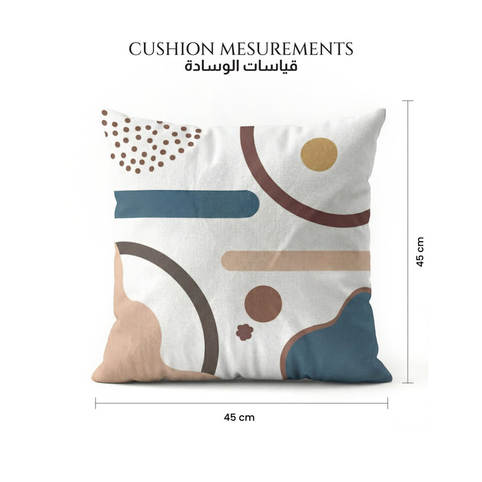 Cotton Decorative Throw Pillows Pack of 2 - 45x45 cm Square, Blue Pattern