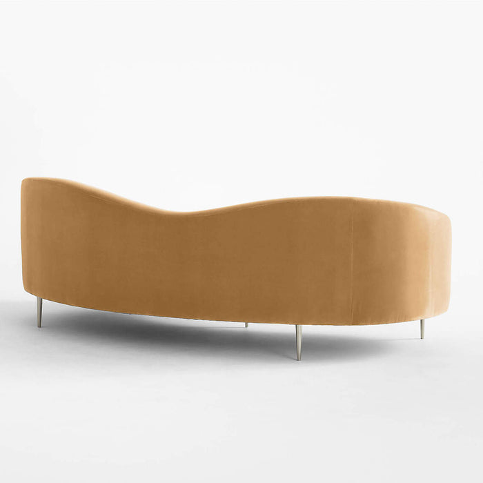 Luxe Lounge 3 Seater Sofa Velvet Fabric - Camel - L241cm x W97cm x H78cm