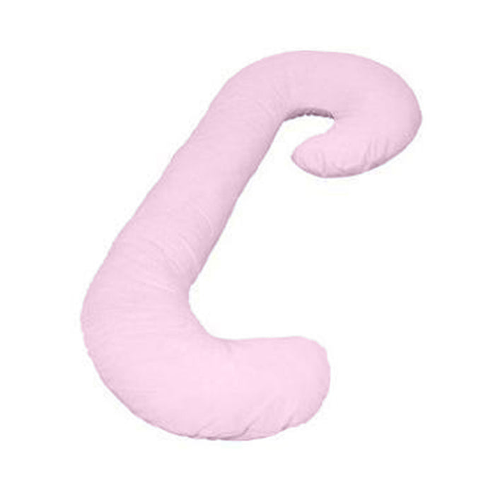 Pink J Shaped Pregnancy Pillow - 80x130cm