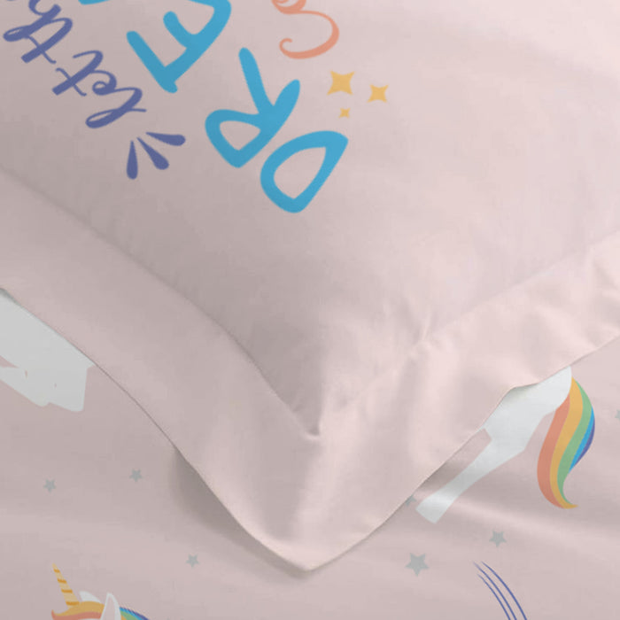 Back to School Comfort Combo - 6PC Kids Bedding Set 135x220 with Pillows & Cushions - Unicorn