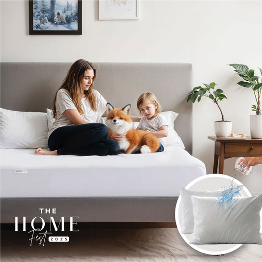 Home Fest 2025 Comfort Combo – Queen Mattress Protector 2PC Pillow Protector with Pillows PU Laminated