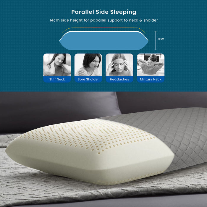 Breathable Memory Foam Pillow 40x60x13cm - Gray