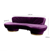 Northpol 3 Seater Velvet Sofa in Purple - Elegant Comfort 242cm x 100cm x 78cm