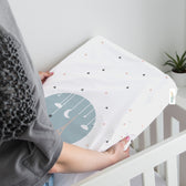 Premium Cotton 2PC Crib Sheets (120x60 cm) Soft, Breathable, Fitted Baby Mattress Sheets Dream Night