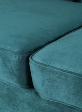 Nova 3-Seater Velvet Sofa with Square Arms – L220cm x W60cm x H85cm, Comfortable & Stylish Sofa for Living Room - Cotton Home