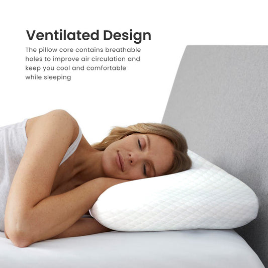 High Quality Classic King Memory Foam Pillow 40x70x12CM - White - Cotton Home