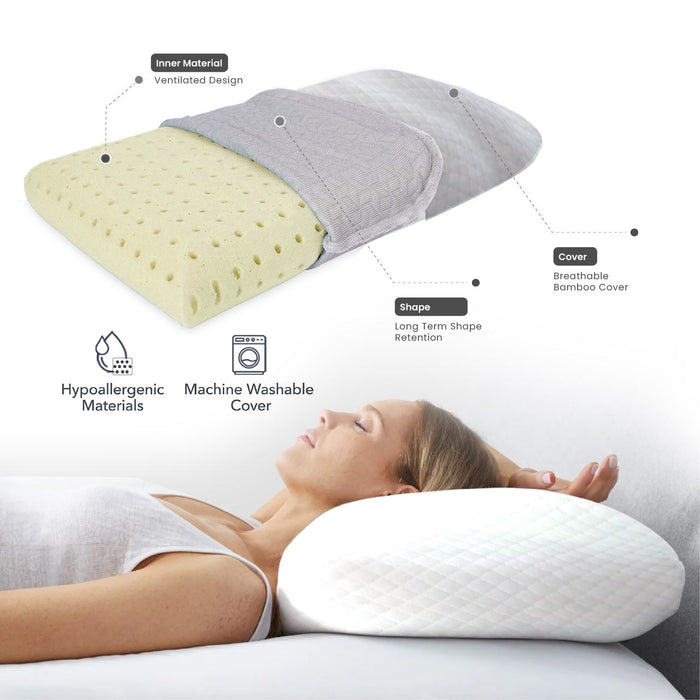 Classic King Memory Foam Pillow 40x70x12CM - White