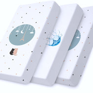 Premium Cotton 3-Piece Baby Crib Bedding Set (120x60 cm) Fitted Baby Mattress Sheets and Protector Dream Night