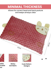 Soft Velvet Kids Pillow – Cute Cartoon Design, 28cm x 47cm Pink