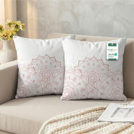 Cotton Decorative Throw Pillows Pack of 2 - 45x45 cm Square, Arabic Design