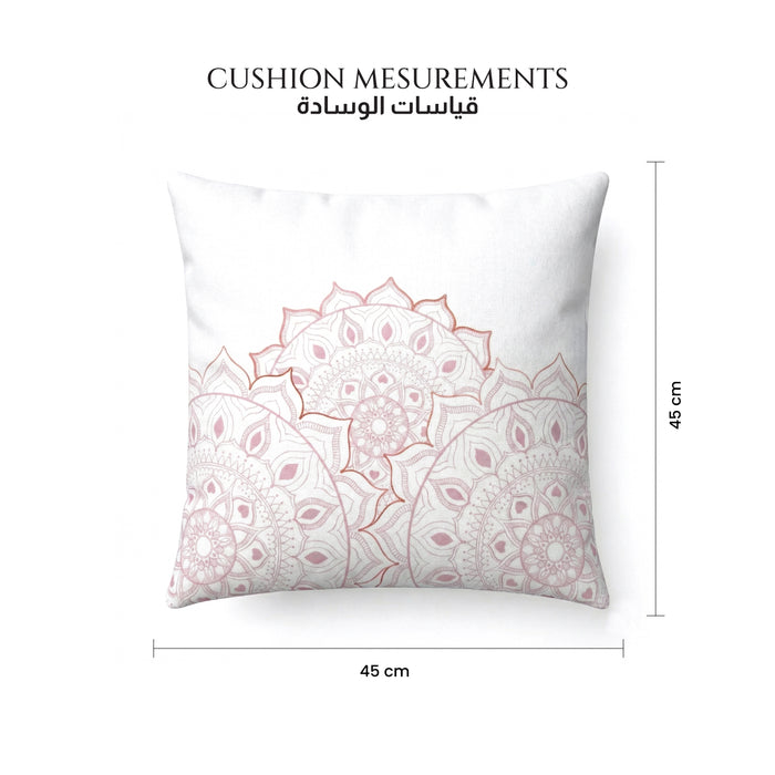 Cotton Decorative Throw Pillows Pack of 2 - 45x45 cm Square, Arabic Design