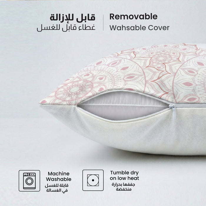 Cotton Decorative Throw Pillows Pack of 2 - 45x45 cm Square, Arabic Design