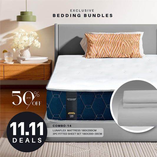11.11 Mega Comfort Combo – Mattress, Fitted Sheet Set Bundle 14