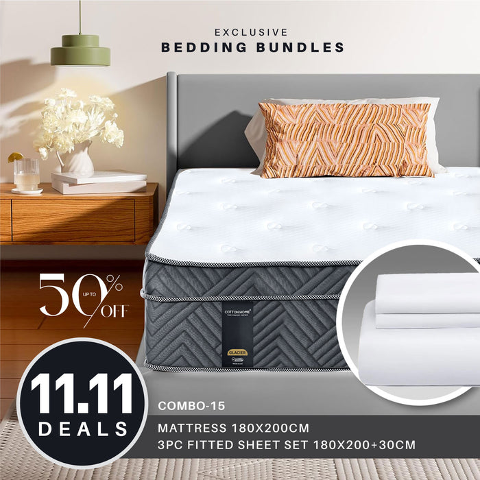 11.11 Mega Comfort Combo – Mattress, Fitted Sheet Set Bundle 15