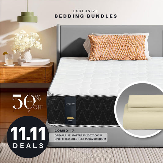 11.11 Mega Comfort Combo – Mattress, Fitted Sheet Set Bundle 17