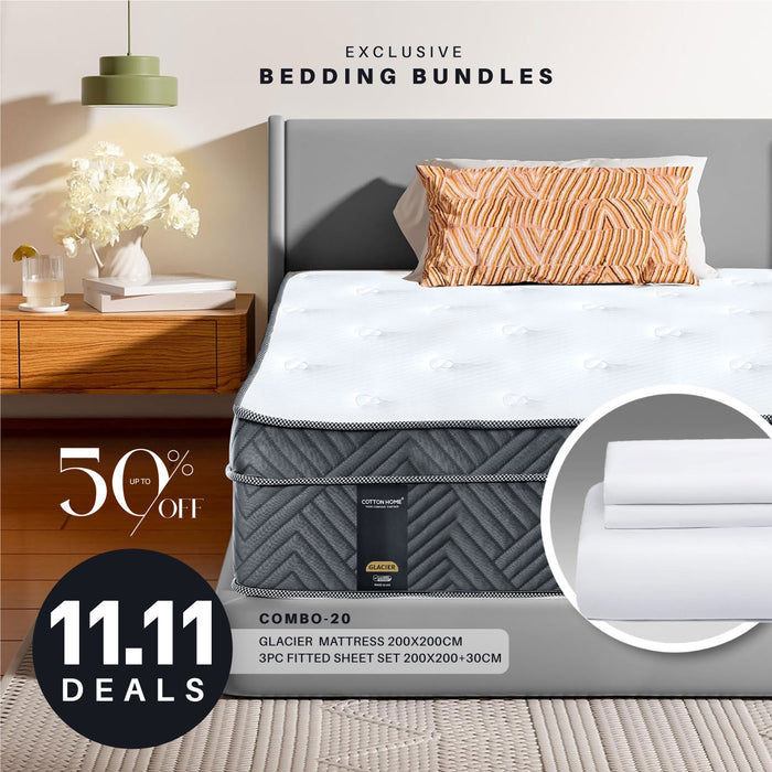 11.11 Mega Comfort Combo – Mattress, Fitted Sheet Set Bundle 20