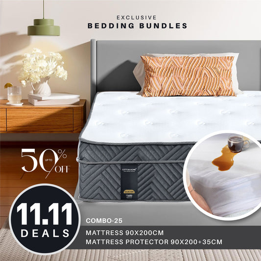 11.11 Mega Comfort Combo – Mattress, Mattress Protector Bundle 25