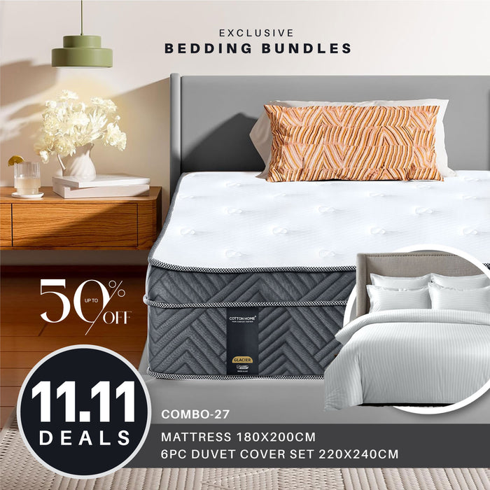 11.11 Mega Comfort Combo – Mattress, 6PC Duvet Cover Set Bundle 27