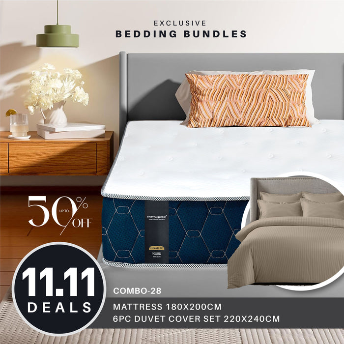 11.11 Mega Comfort Combo – Mattress, 6PC Duvet Cover Set Bundle 28