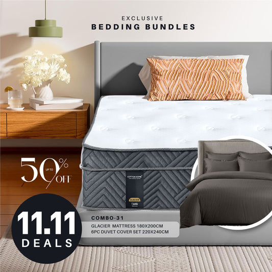 11.11 Mega Comfort Combo – Mattress, 6PC Duvet Cover Set Bundle 31