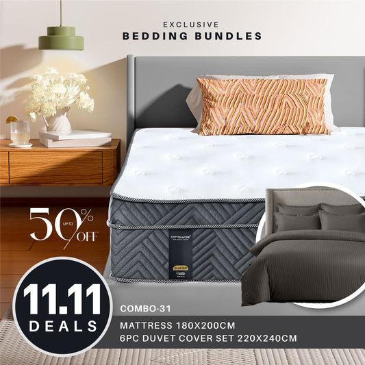 11.11 Mega Comfort Combo – Mattress, 6PC Duvet Cover Set Bundle 31