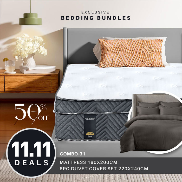 11.11 Mega Comfort Combo – Mattress, 6PC Duvet Cover Set Bundle 31