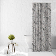 Shower Curtain Printed Fabric with Hooks 180x180 Cm - Flora