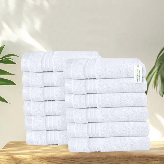 Cotton Face Towel 30x30 CM 12 Piece Set-Soft Feel, Quick Dry, Highly Absorbent Durable Towels - Cotton Home