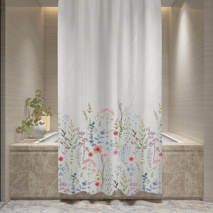 Shower Curtain Printed Fabric with Hooks 180x180 Cm - Amy