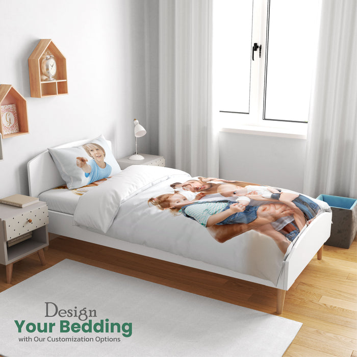 Cotton Blend  3-piece 160x230 Personalized Custom bedding Comforter set with customized photo printed