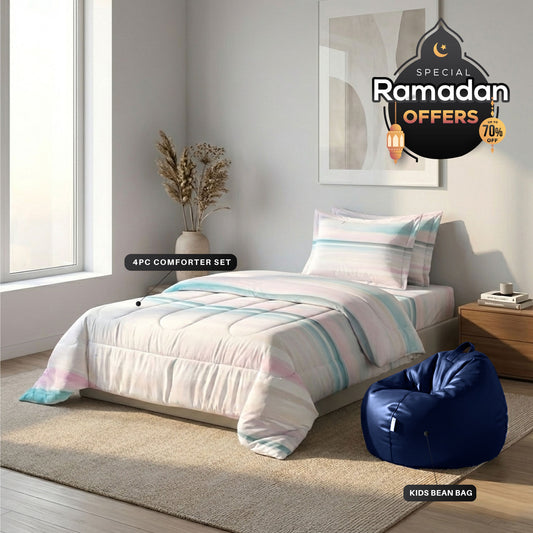 Ramadan Special Sale – 4PC Kids Bedding & Bean Bag Bundle 24