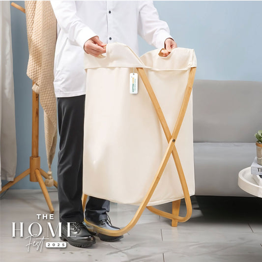Home Fest 2025 Comfort Combo - Laundry Basket with Bamboo Handles