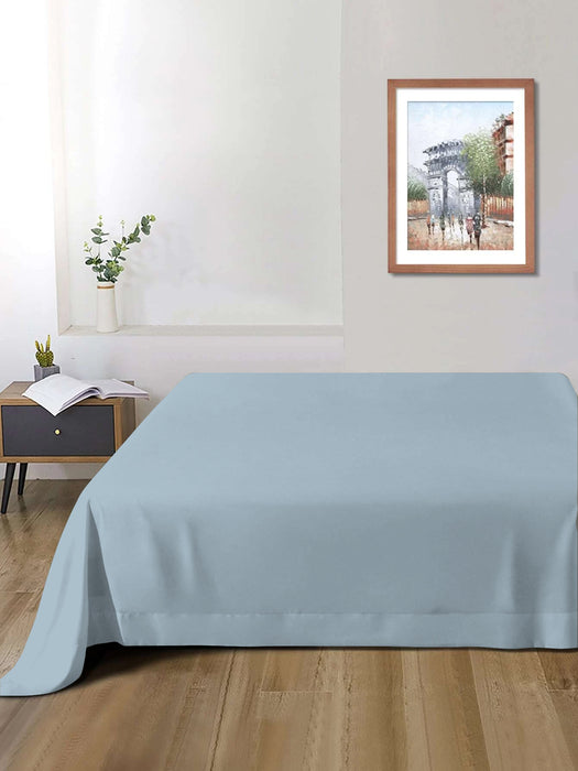 Rest Super Soft King Flat Sheet 220x240cm-Metalic Blue